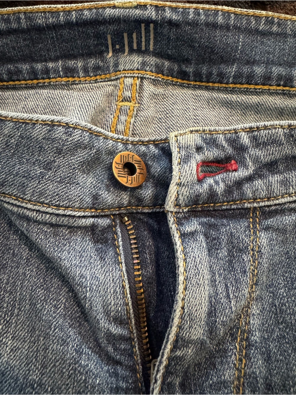 J.Jill Blue Denim Jeans with Contrast Stitching